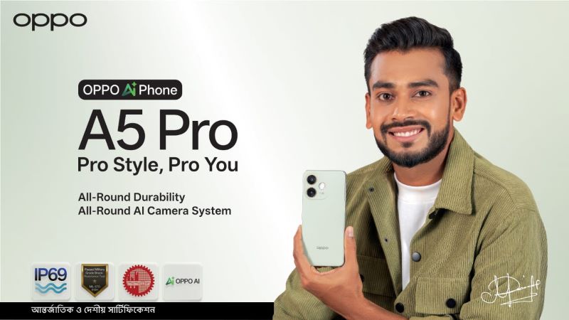 ‘অপো এ৫ প্রো’র ব্র্যান্ড অ্যাম্বাসেডর মেহেদী মিরাজ